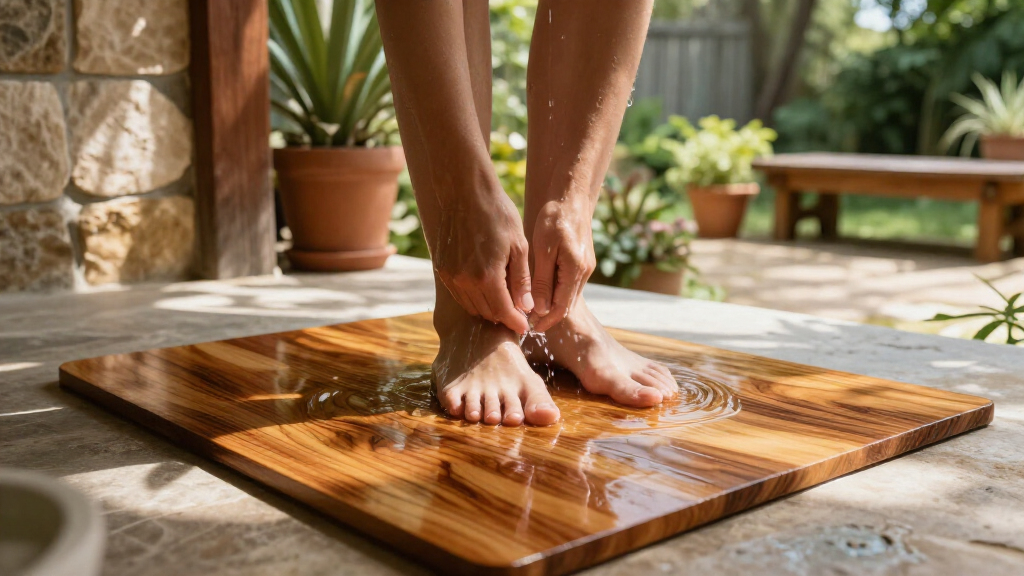 best premium teak bath mat