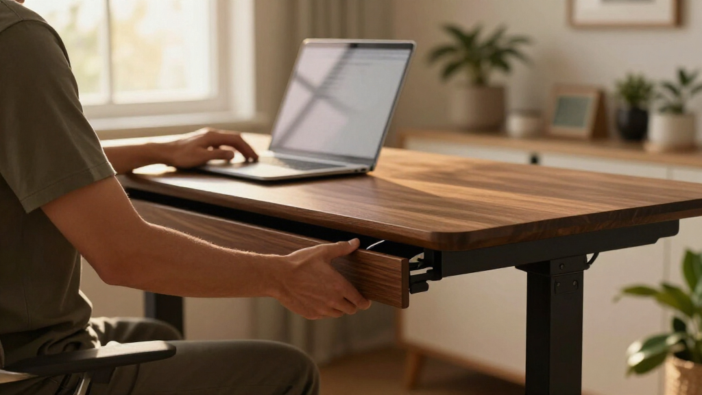 standing desk with drawers electric
