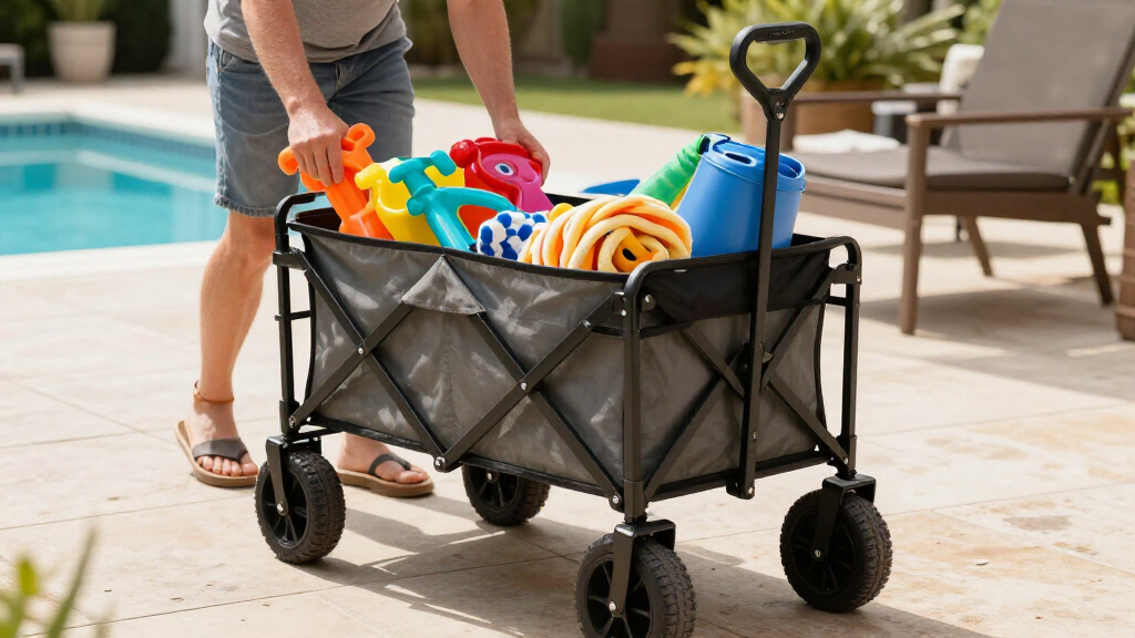folding wagon cart heavy duty 300 lb