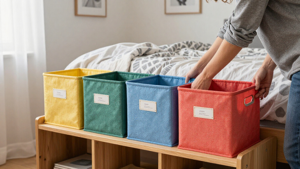 multi-compartment dorm storage bins