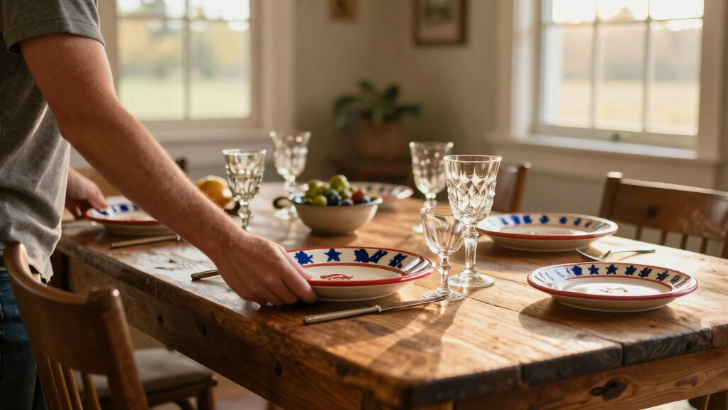 patriotic farmhouse tableware