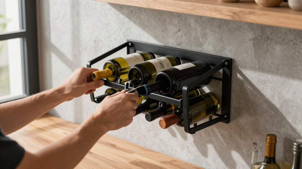 wall mounted wine rack system