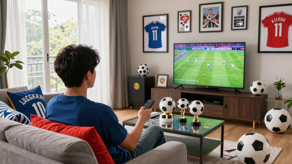 soccer-themed living room decor