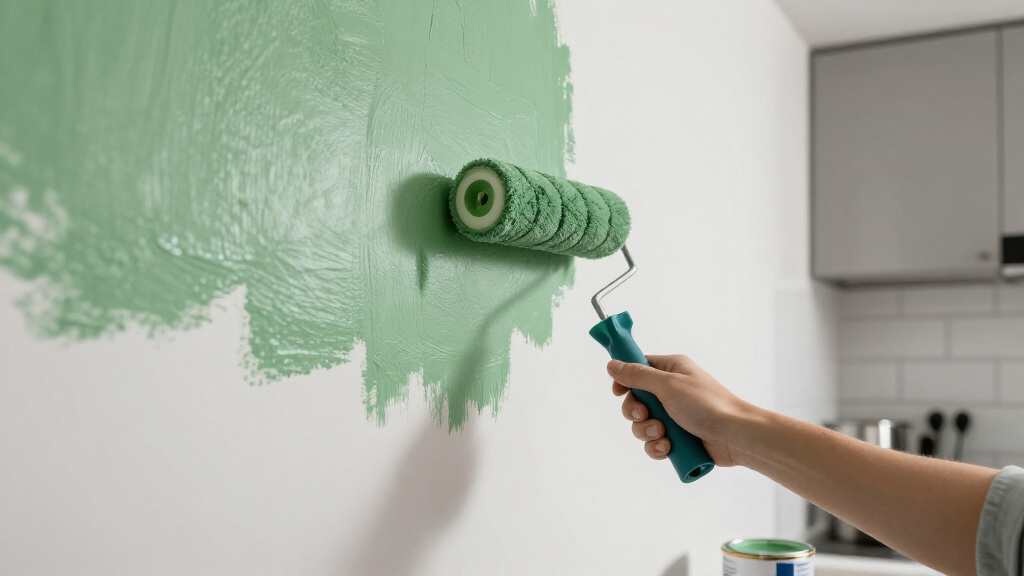best green and white kitchen paints