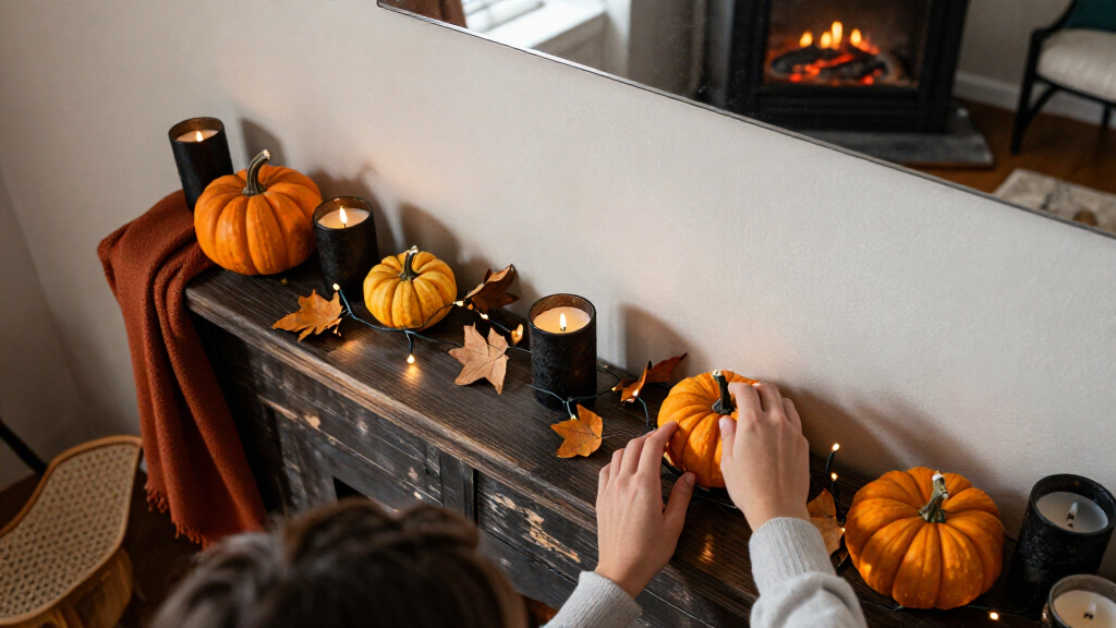 Halloween mantel decorations