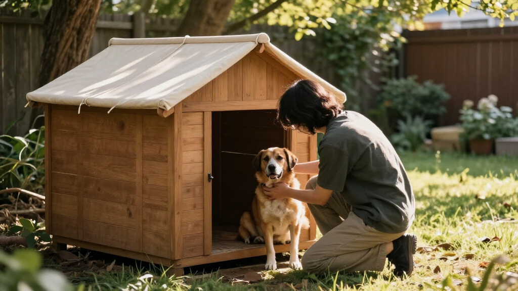 outdoor dog kennel with roof and cover
