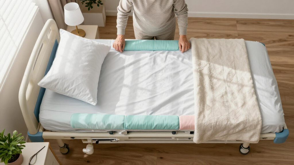 hospital bed with soft rail padding for dementia