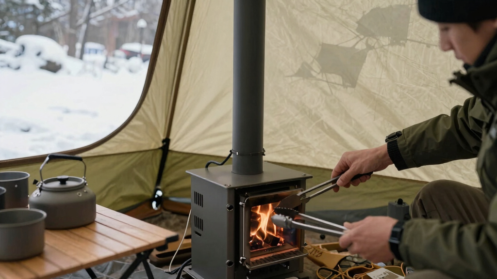 winter tent with stove