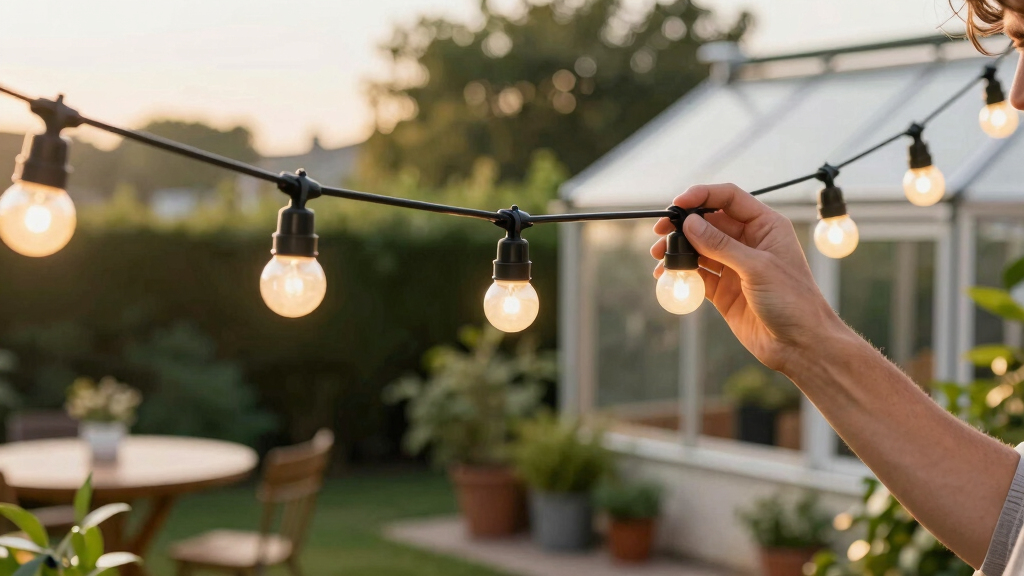 solar-powered outdoor string lights