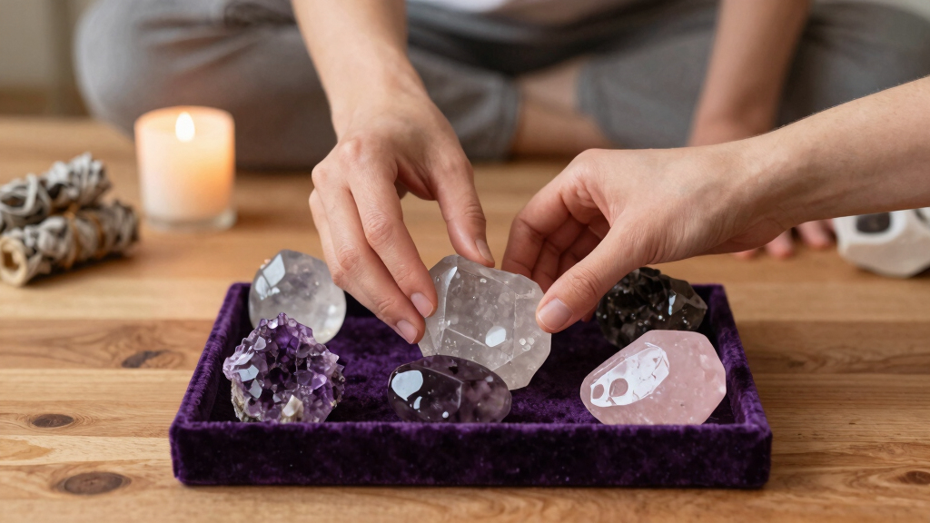 crystal healing meditation sets