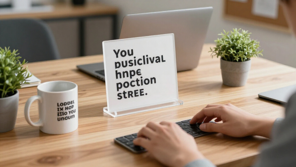 motivational quote desk accessories