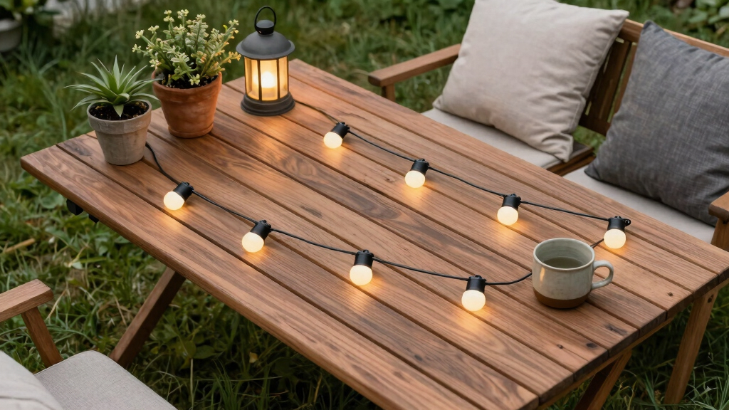 solar-powered outdoor string lights