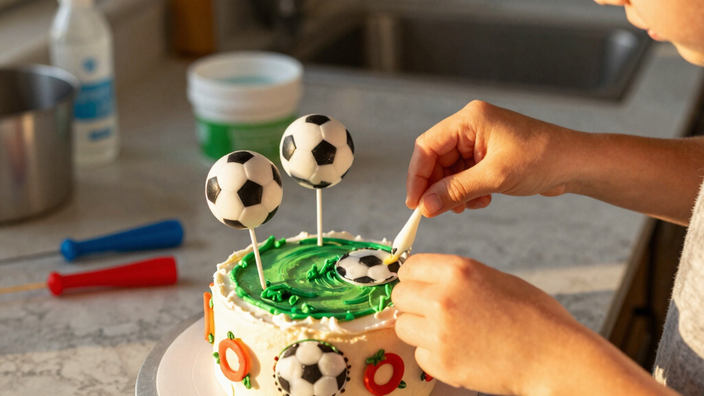 soccer-themed dessert decorations