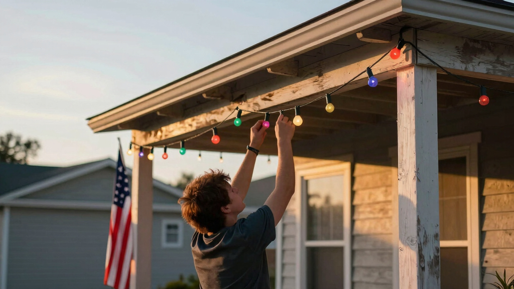 patriotic outdoor string lights