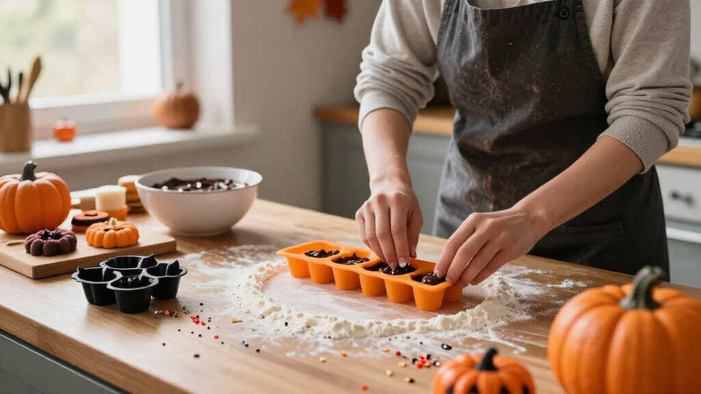Halloween-themed silicone baking molds