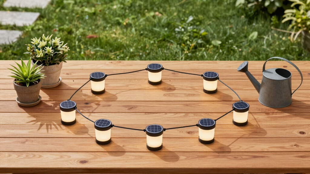 solar-powered outdoor string lights