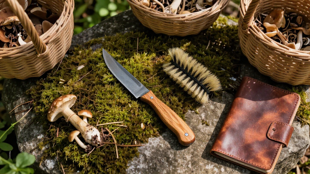 fungi foraging knife brush