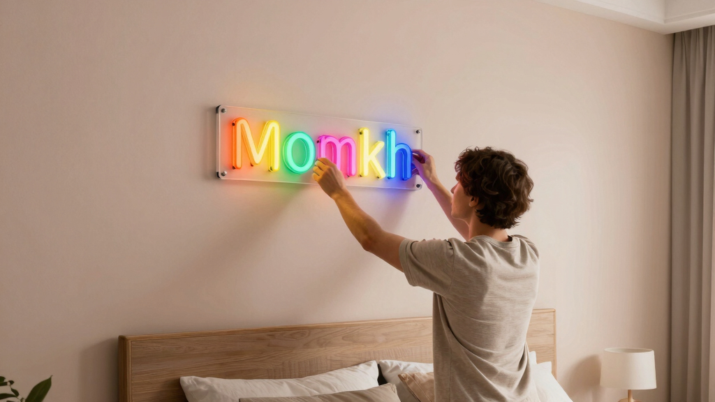 best custom LED name signs for bedroom