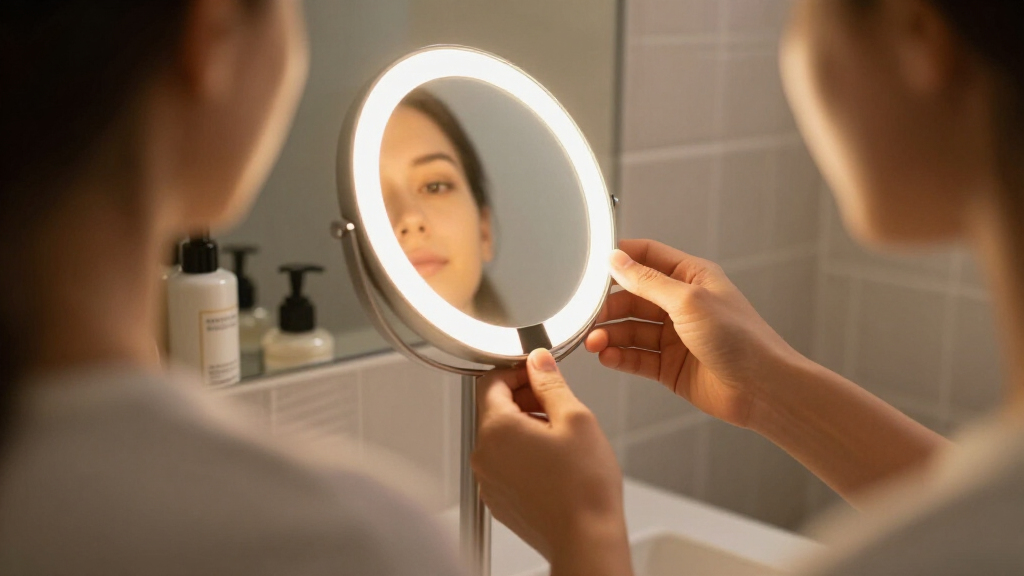compact LED makeup mirror