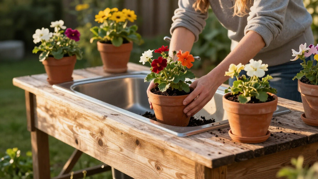 best premium potting bench with sink