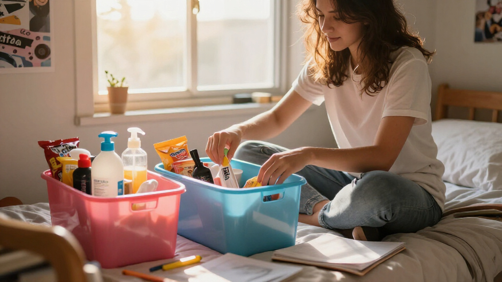 student dorm organization bins