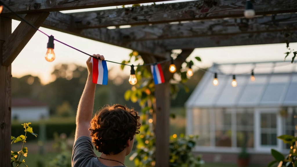 patriotic outdoor string lights