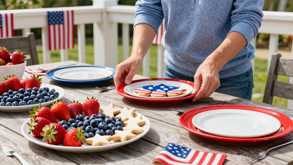 patriotic 4th of July serving platters
