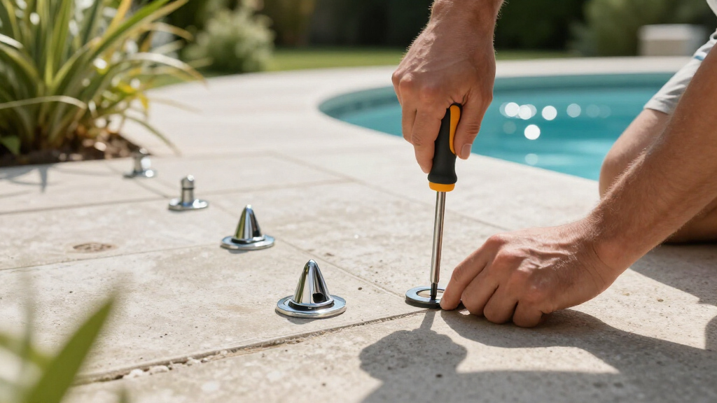 pool deck anchors and escutcheons