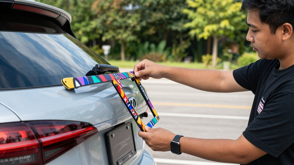 custom license plate frames team