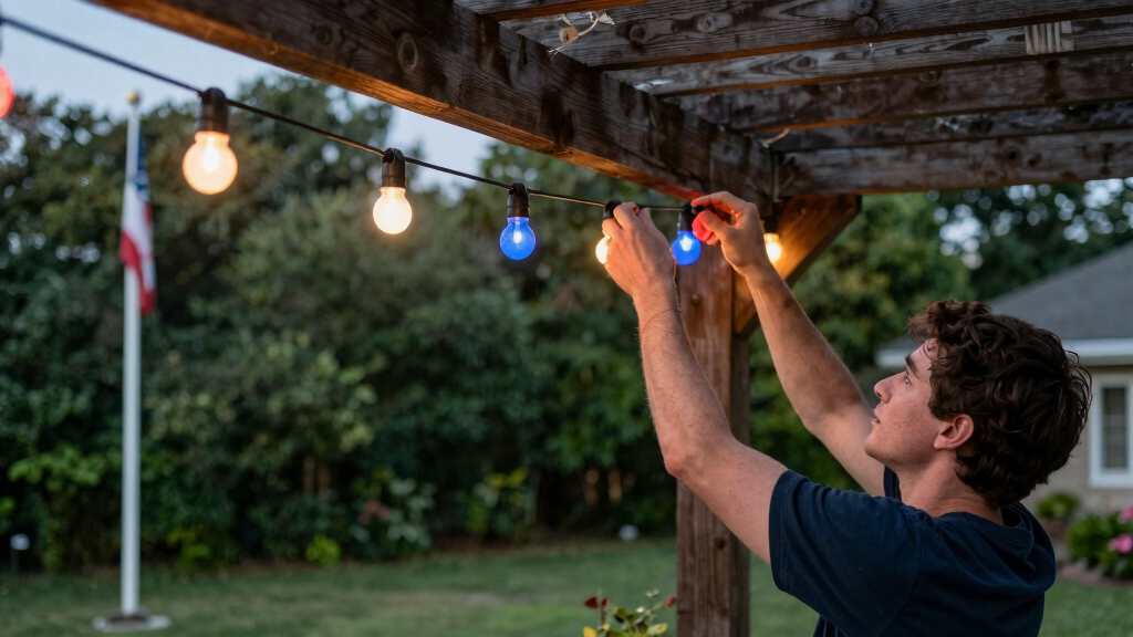 patriotic outdoor string lights