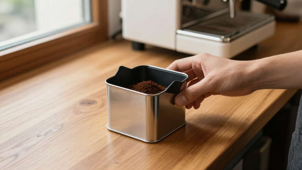 knock box with splash guard
