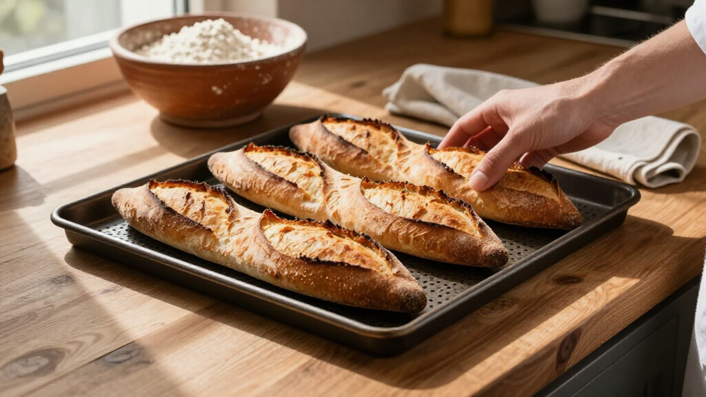 perforated baguette pan for crispy crust