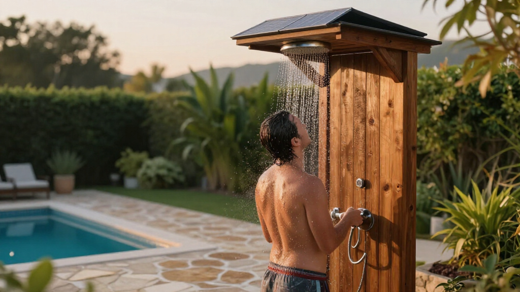 solar heated outdoor showers
