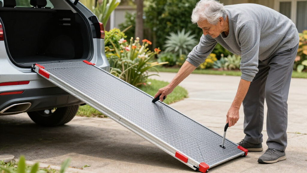 wheelchair accessible car ramp portable