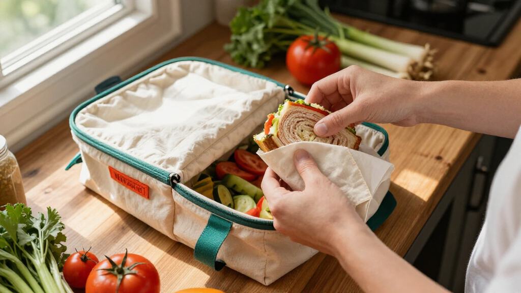 insulated cotton lunch totes