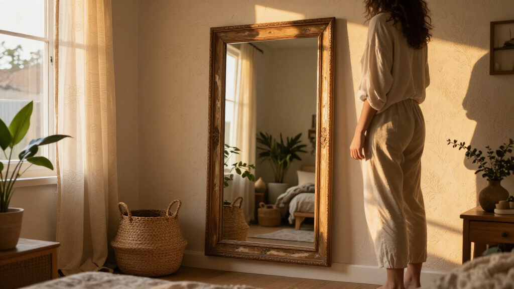 boho large wall mirror