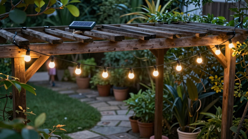 solar-powered outdoor string lights