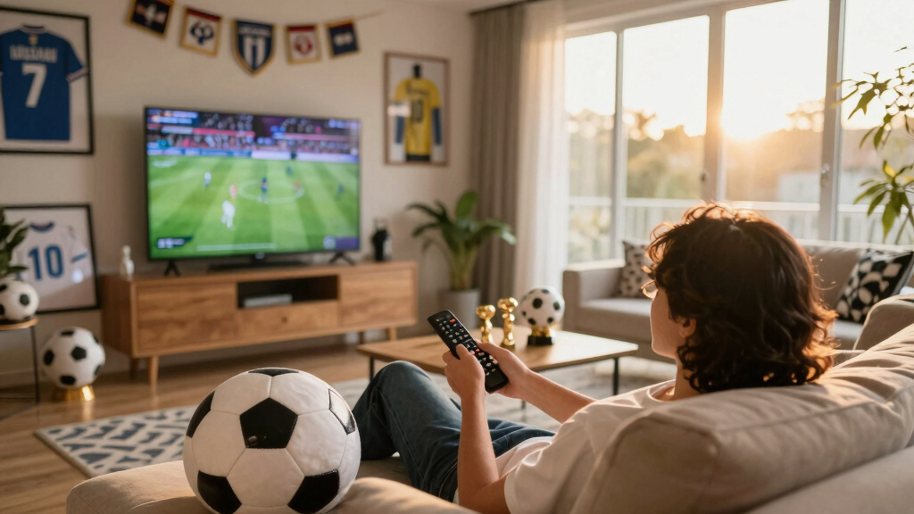 soccer-themed living room decor