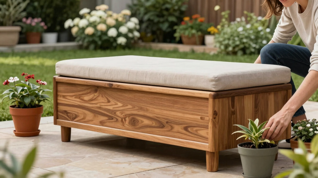 premium garden storage bench