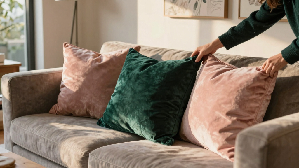 modern accent velvet pillows