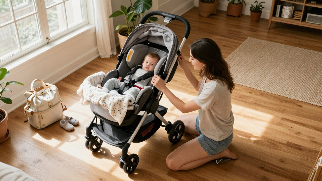 stroller with car seat and bassinet
