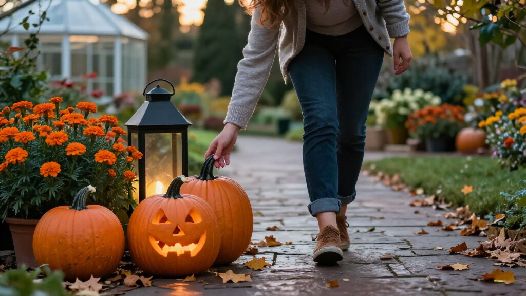 Halloween garden pathway decorations