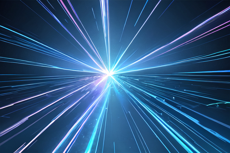 An abstract lightning motif on a dark network background