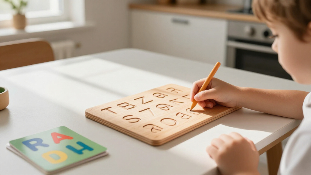 letter tracing board wooden