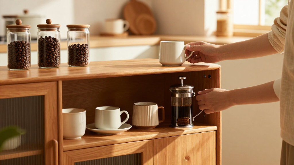 coffee bar cabinet with storage