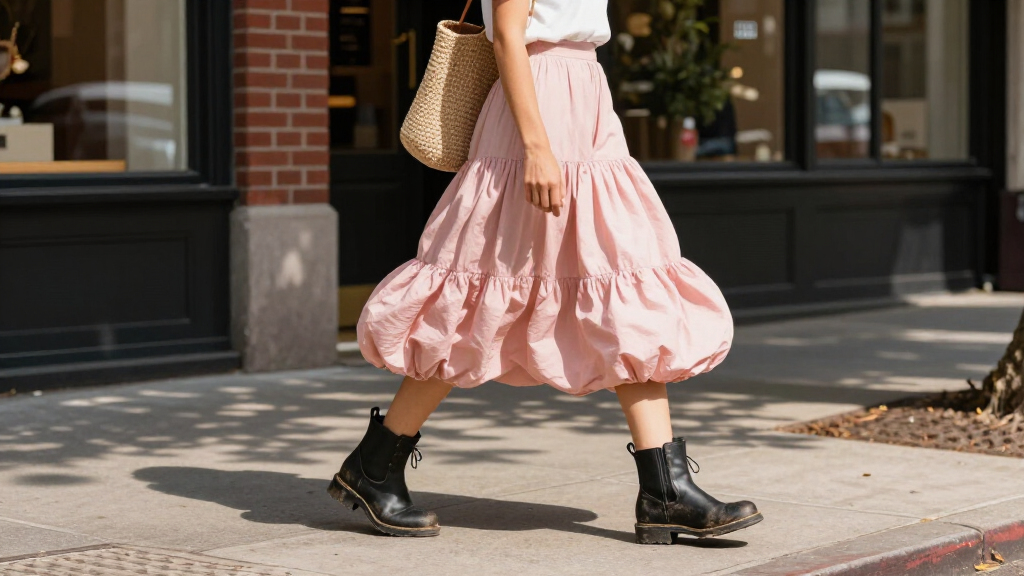best bubble skirts and biker boots