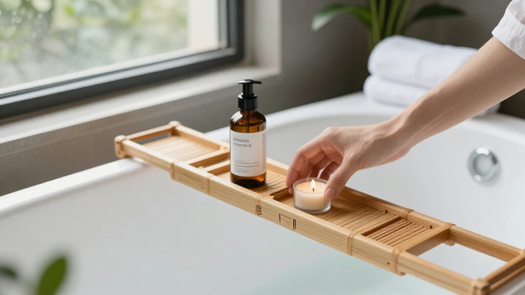 best bamboo bathtub caddy luxury