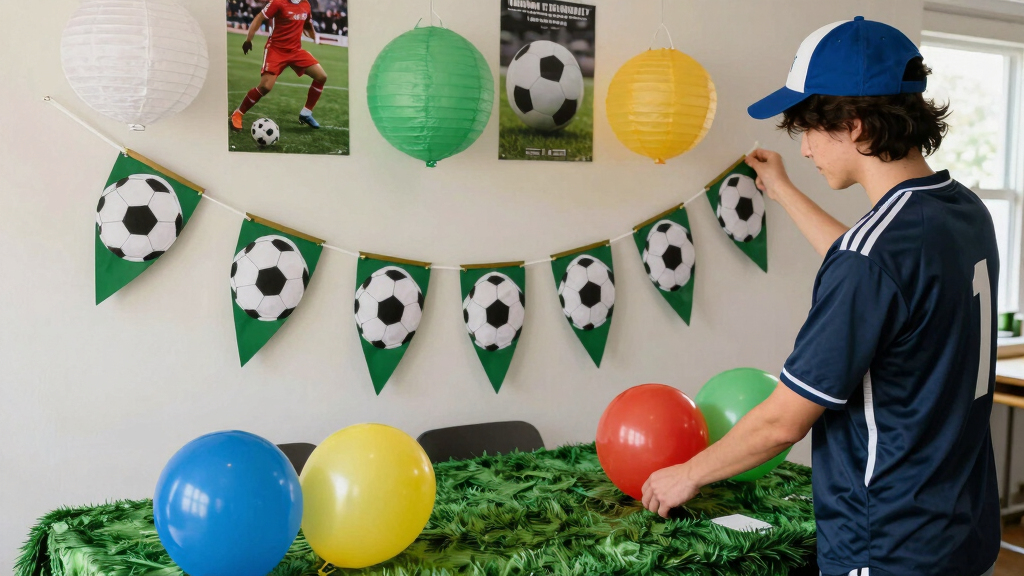 soccer-themed party decorations