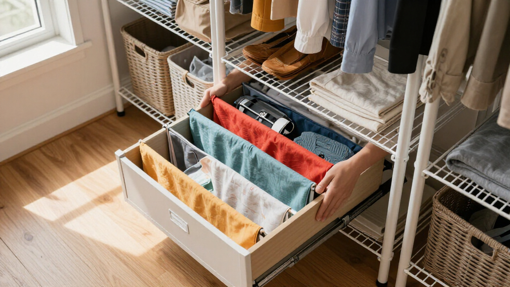 closet organizer system with drawers