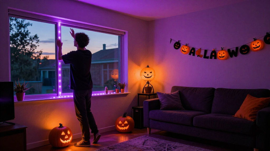 smart LED strip lights for Halloween decor